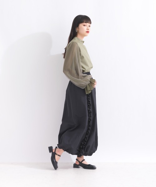 terrace（テラス）の「チュールキャンディースリーブブラウス（シャツ/ブラウス・レディース・オフホワイト/カーキ/ブラック・MEDIUM）」の21枚目の写真