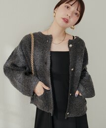 モコモコボアニットジャケット