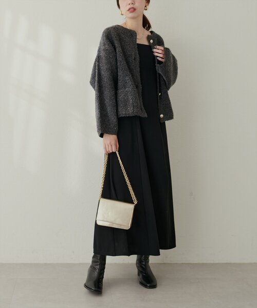 natural couture（ナチュラルクチュール）の「モコモコボアニットジャケット（その他アウター・レディース・ベージュ/ピンク/ブルー/チャコールグレー/アイボリー・FREE）」の14枚目の写真