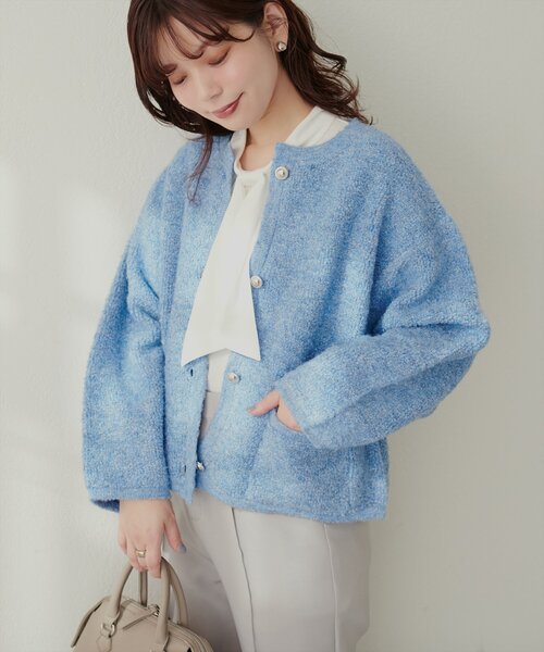 natural couture（ナチュラルクチュール）の「モコモコボアニットジャケット（その他アウター・レディース・ベージュ/ピンク/ブルー/チャコールグレー/アイボリー・FREE）」の21枚目の写真