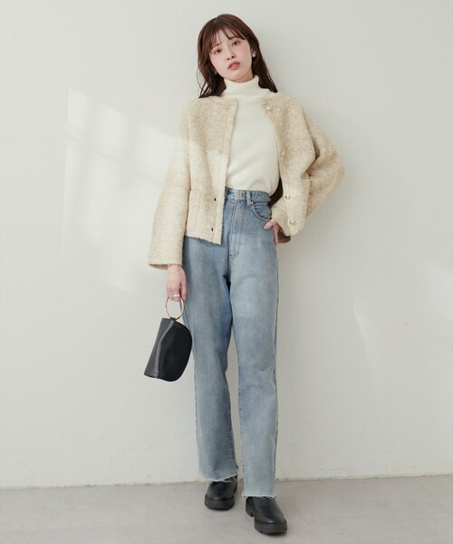 natural couture（ナチュラルクチュール）の「モコモコボアニットジャケット（その他アウター・レディース・ベージュ/ピンク/ブルー/チャコールグレー/アイボリー・FREE）」の18枚目の写真