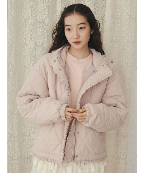 merry jenny(メリージェニー)の「フリルキルティングフードジャケット(ダウンジャケット/コート・レディース・ブラック/ピンク/アイボリー/ブルー・FREE)」の17枚目の写真