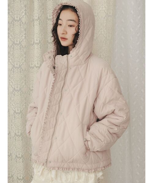 merry jenny(メリージェニー)の「フリルキルティングフードジャケット(ダウンジャケット/コート・レディース・ブラック/ピンク/アイボリー/ブルー・FREE)」の21枚目の写真