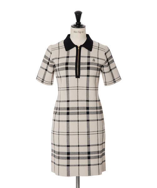 Trois Logo Knit Mini Dress（ワンピース）｜Her lip to（ハーリップ