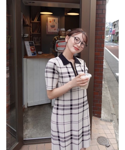 ワンピース Her lip to Trois Logo Knit Mini Dress Trois Logo Knit Mini Dress