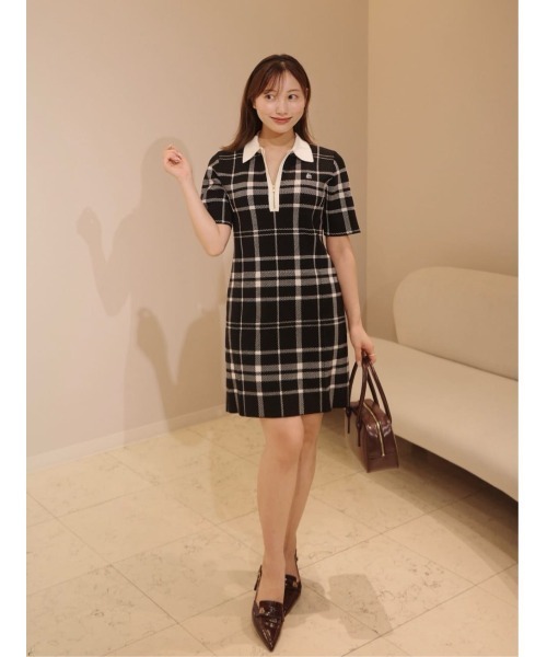 レディースウェア herlipto Trois Logo Knit Mini Dress Trois Logo Knit Mini Dress