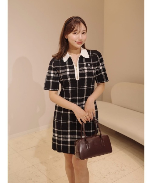 Trois Logo Knit Mini Dress（ワンピース）｜Her lip to（ハーリップ