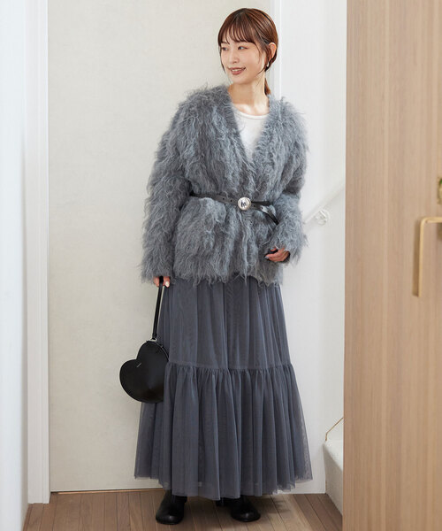 SLOBE IENA(スローブイエナ)の「SLOBE ラウンドバックルベルト(ベルト・レディース・ブラック/ベージュ系その他・FREE)」の3枚目の写真