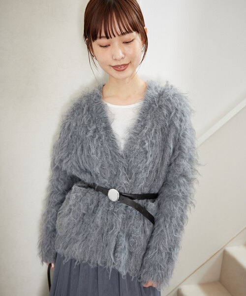 SLOBE IENA(スローブイエナ)の「SLOBE ラウンドバックルベルト(ベルト・レディース・ブラック/ベージュ系その他・FREE)」の4枚目の写真