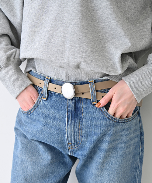 SLOBE IENA(スローブイエナ)の「SLOBE ラウンドバックルベルト(ベルト・レディース・ブラック/ベージュ系その他・FREE)」の7枚目の写真