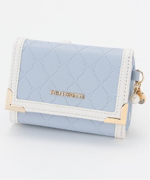 【セール】リボン型押し総柄ミニ財布（その他小物）｜pom ponette junior（ポンポネットジュニア）