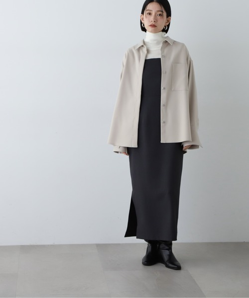 N.(N. Natural Beauty Basic)(エヌエヌナチュラルビューティーベーシック)の「◆【セットアップ対応】オーバーサイズシャケット(シャツ/ブラウス・レディース・ブルー系その他/ベージュ・MEDIUM)」の11枚目の写真
