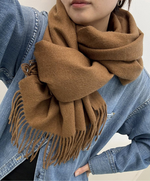 JOURNAL STANDARD(ジャーナルスタンダード)の「《追加》Cashmere ストール(ストール/ショール・レディース・ブラック/サックスブルー/グリーン/ウッド/レッド系その他/チャコールグレー/ブルー/ベージュ・FREE)」の4枚目の写真