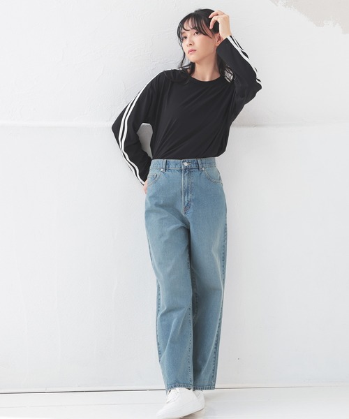 Honeys（ハニーズ）の「袖ラインゆるトップス（Tシャツ/カットソー・レディース・ブルー/アイボリー/ブラック/ピンク・S/M/L）」の11枚目の写真