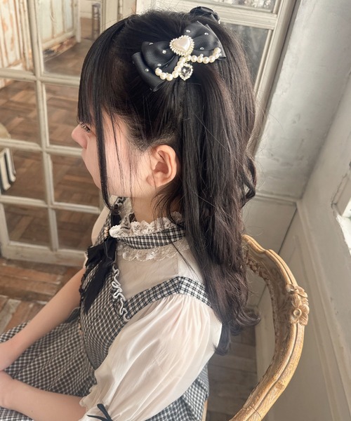 ヘアクリップ リボン　華やか　パールxc45er ヘアクリップ リボン 華やか パールxc45er （【楽天市場】【即日