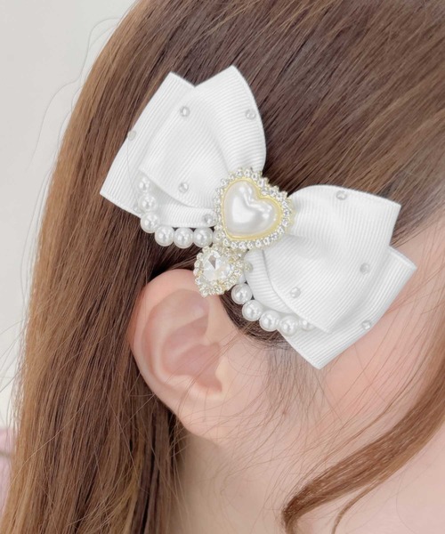 ROJITA（ロジータ）の「パール付きビジュリボンクリップSET（バレッタ/ヘアクリップ・レディース・ピンク/ブラック/ホワイト/ボルドー・FREE）」の18枚目の写真