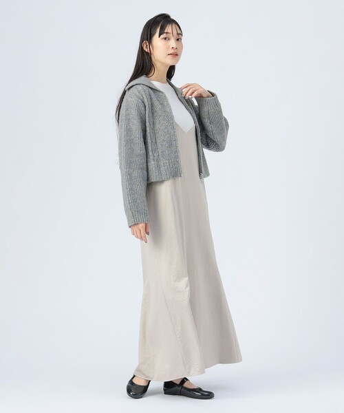 BEAMS HEART（ビームスハート）の「【WEB限定】ビッグカラー ダブルジップニット（ウォッシャブル）（カーディガン/ボレロ・レディース・ブラウン/サックスブルー/ピンク/イエロー・FREE）」の10枚目の写真