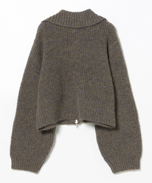 BEAMS HEART（ビームスハート）の「【WEB限定】ビッグカラー ダブルジップニット（ウォッシャブル）（カーディガン/ボレロ・レディース・ブラウン/サックスブルー/ピンク/イエロー・FREE）」の19枚目の写真