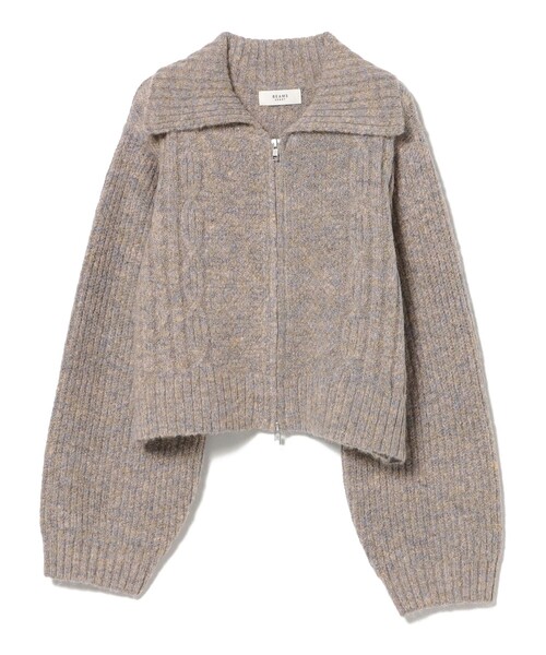 BEAMS HEART（ビームスハート）の「【WEB限定】ビッグカラー ダブルジップニット（ウォッシャブル）（カーディガン/ボレロ・レディース・ブラウン/サックスブルー/ピンク/イエロー・FREE）」の21枚目の写真