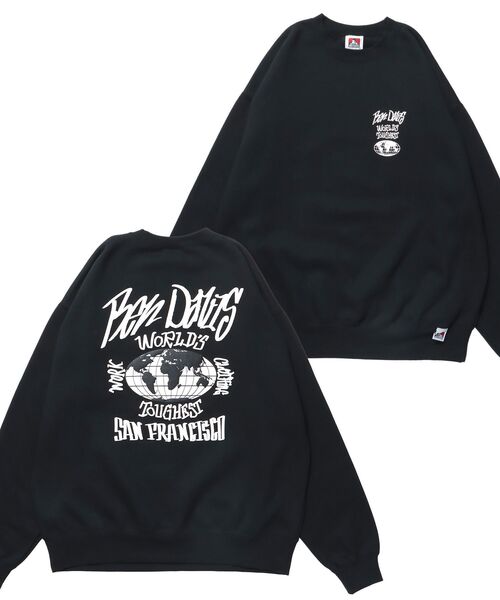 BEN DAVIS(ベンデイビス)の「【BEN DAVIS(ベンデイビス)】WORLD'S CREW / オーバーサイズ スウェット クルーネック(スウェット・メンズ・アッシュグレー/ブラック/ライトブルー/ピンク・MEDIUM/LARGE/X-LARGE)」の2枚目の写真