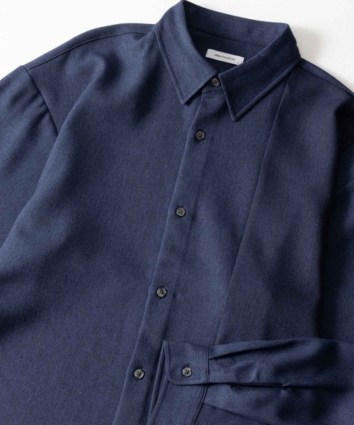 URBAN COLLECTION(アーバンコレクション)の「URBAN COLLECTION ウール調切替シャツ(シャツ/ブラウス・メンズ・ダークグレー/ネイビー/ブラック/グレー・M/L/XL)」の2枚目の写真