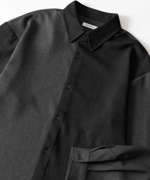 URBAN COLLECTION(アーバンコレクション)の「URBAN COLLECTION ウール調切替シャツ(シャツ/ブラウス・メンズ・ダークグレー/ネイビー/ブラック/グレー・M/L/XL)」の3枚目の写真