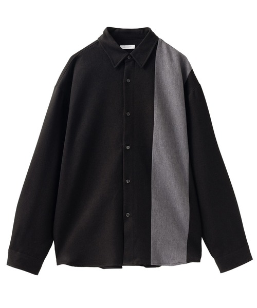 URBAN COLLECTION(アーバンコレクション)の「URBAN COLLECTION ウール調切替シャツ(シャツ/ブラウス・メンズ・ダークグレー/ネイビー/ブラック/グレー・M/L/XL)」の7枚目の写真