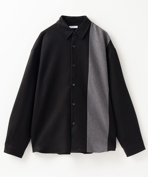 URBAN COLLECTION(アーバンコレクション)の「URBAN COLLECTION ウール調切替シャツ(シャツ/ブラウス・メンズ・ダークグレー/ネイビー/ブラック/グレー・M/L/XL)」の8枚目の写真
