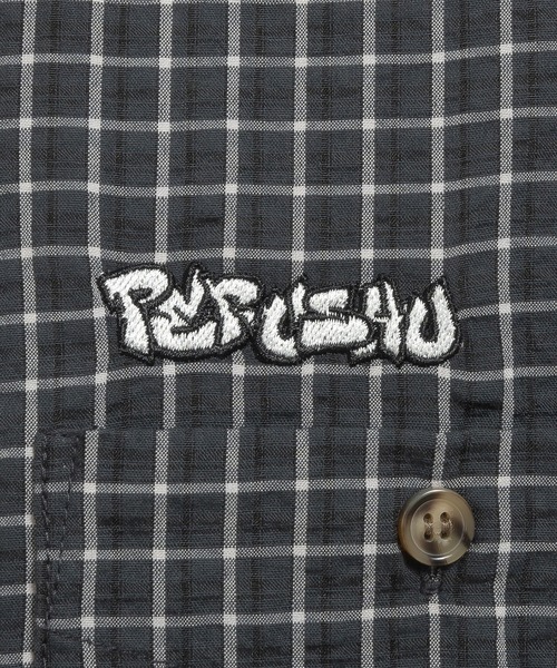 Perushu(ペルーシュ)の「レトロチェック刺繍シャツ(シャツ/ブラウス・メンズ・ブラック/ブラウン/グリーン/オレンジ・MEDIUM/LARGE)」の18枚目の写真