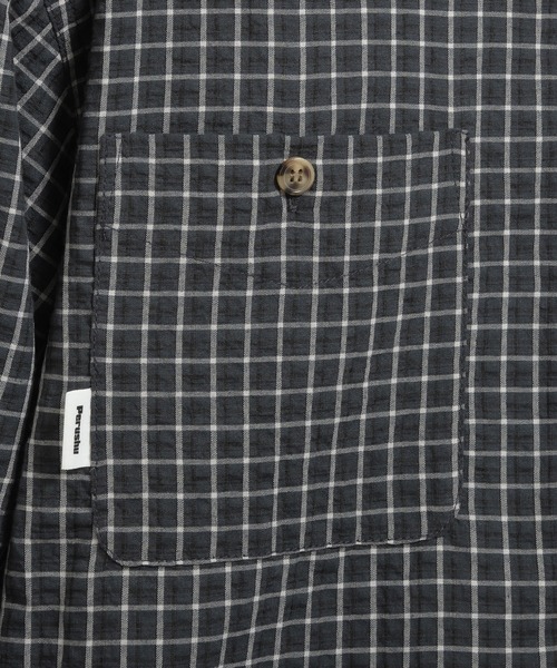 Perushu(ペルーシュ)の「レトロチェック刺繍シャツ(シャツ/ブラウス・メンズ・ブラック/ブラウン/グリーン/オレンジ・MEDIUM/LARGE)」の17枚目の写真