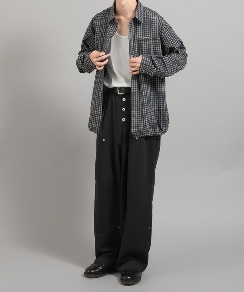 Perushu(ペルーシュ)の「レトロチェック刺繍シャツ(シャツ/ブラウス・メンズ・ブラック/ブラウン/グリーン/オレンジ・MEDIUM/LARGE)」の7枚目の写真