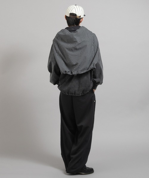 Perushu(ペルーシュ)の「レトロチェック刺繍シャツ(シャツ/ブラウス・メンズ・ブラック/ブラウン/グリーン/オレンジ・MEDIUM/LARGE)」の16枚目の写真