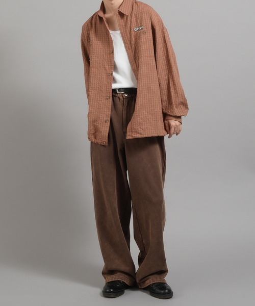 Perushu(ペルーシュ)の「レトロチェック刺繍シャツ(シャツ/ブラウス・メンズ・ブラック/ブラウン/グリーン/オレンジ・MEDIUM/LARGE)」の21枚目の写真