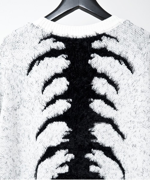 BACKSTAGE PASS（バックステージパス）の「X-ray-KNIT(X レイ ニット) ビッグシルエット フェザーモール ニット（ニット/セーター・メンズ・ブラック/ホワイト・FREE）」の8枚目の写真