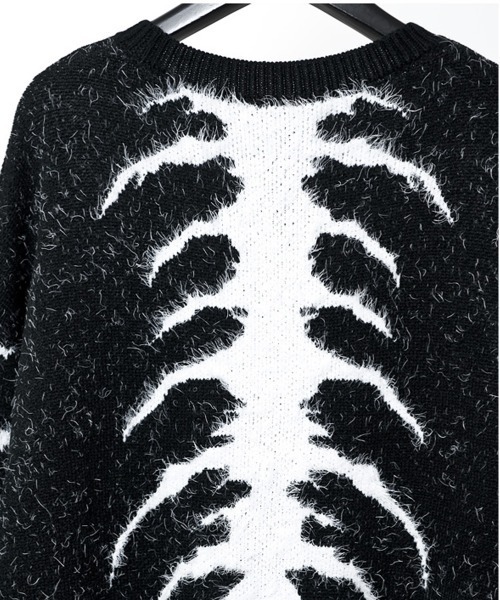 BACKSTAGE PASS（バックステージパス）の「X-ray-KNIT(X レイ ニット) ビッグシルエット フェザーモール ニット（ニット/セーター・メンズ・ブラック/ホワイト・FREE）」の15枚目の写真