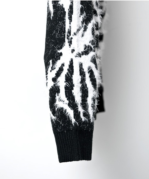 BACKSTAGE PASS（バックステージパス）の「X-ray-KNIT(X レイ ニット) ビッグシルエット フェザーモール ニット（ニット/セーター・メンズ・ブラック/ホワイト・FREE）」の17枚目の写真