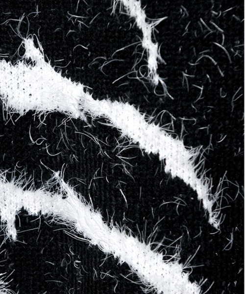 BACKSTAGE PASS（バックステージパス）の「X-ray-KNIT(X レイ ニット) ビッグシルエット フェザーモール ニット（ニット/セーター・メンズ・ブラック/ホワイト・FREE）」の18枚目の写真