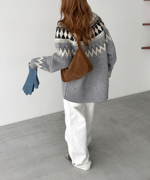 CANAL JEAN（キャナルジーン）の「El mar　ノルディックニットカーディガン（カーディガン/ボレロ・レディース・ネイビー/グレー・ONE SIZE）」の7枚目の写真