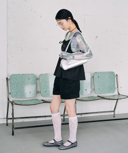 FREAK'S STORE(フリークスストア)の「限定展開 水彩アート ニュアンス柄 メッシュ クルーネック トップス(Tシャツ/カットソー・レディース・チャコールグレー/ナチュラル/ベージュ/ライトグレー・フリ-)」の18枚目の写真