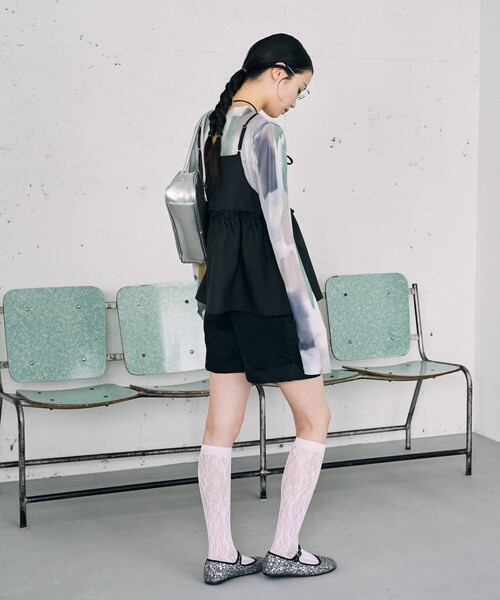 FREAK'S STORE(フリークスストア)の「限定展開 水彩アート ニュアンス柄 メッシュ クルーネック トップス(Tシャツ/カットソー・レディース・チャコールグレー/ナチュラル/ベージュ/ライトグレー・フリ-)」の19枚目の写真