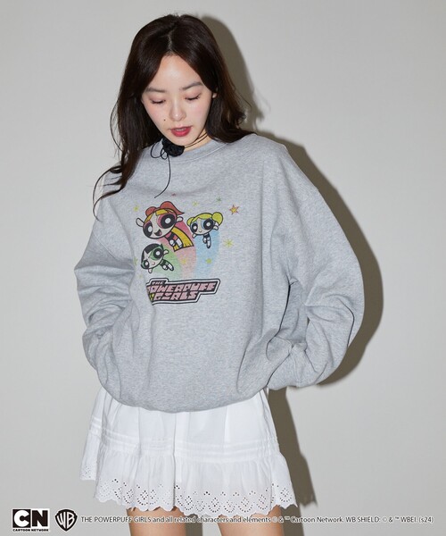 PUBLUX（パブリュクス）の「PUBLUX/パブリュクス 【THE POWERPUFF GIRLS】パワーパフ ガールズ プリント スウェット　限定展開（スウェット・レディース・グレー/チャコールグレー・ﾌﾘ-）」の12枚目の写真