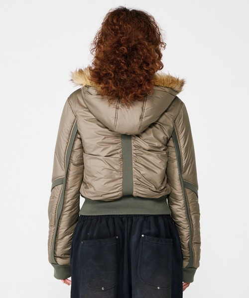 SWITCHING RIB 2WAY PUFFER JACKET