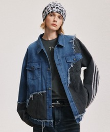 mushwear | Irregular Stitching Loose Denim Jacket(デニムジャケット)