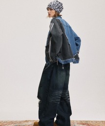mushwear（マッシュウェア）の「Irregular Stitching Loose Denim 