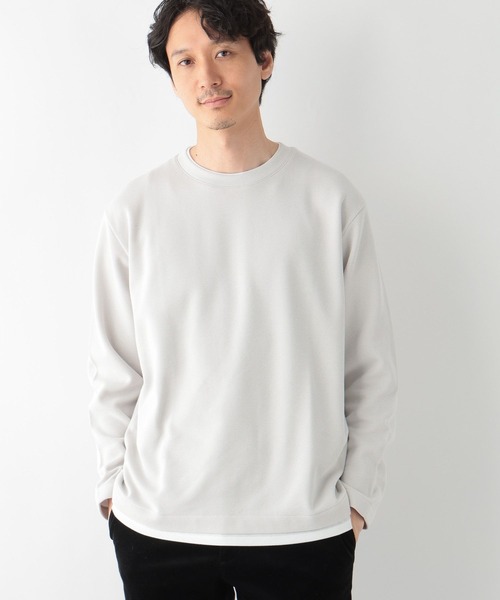 GLOBAL WORK（グローバルワーク）の「裏起毛クルーネックレイヤー/116318（Tシャツ/カットソー・メンズ・ベージュ/グレー/グリーン/パープル/ネイビー・SMALL/X-LARGE/LARGE/MEDIUM）」の2枚目の写真