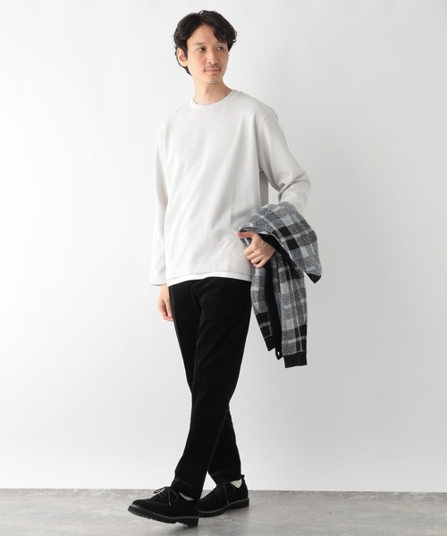 GLOBAL WORK（グローバルワーク）の「裏起毛クルーネックレイヤー/116318（Tシャツ/カットソー・メンズ・ベージュ/グレー/グリーン/パープル/ネイビー・SMALL/X-LARGE/LARGE/MEDIUM）」の6枚目の写真