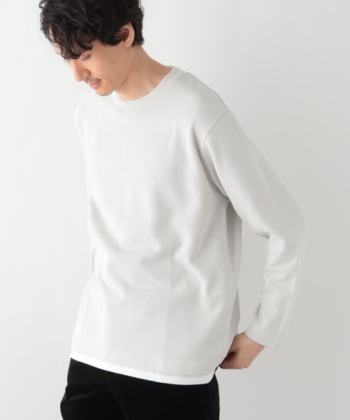 GLOBAL WORK（グローバルワーク）の「裏起毛クルーネックレイヤー/116318（Tシャツ/カットソー・メンズ・ベージュ/グレー/グリーン/パープル/ネイビー・SMALL/X-LARGE/LARGE/MEDIUM）」の8枚目の写真