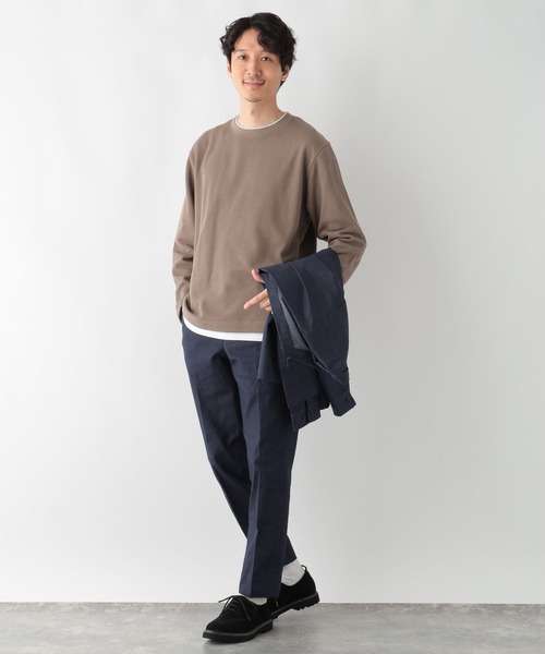 GLOBAL WORK（グローバルワーク）の「裏起毛クルーネックレイヤー/116318（Tシャツ/カットソー・メンズ・ベージュ/グレー/グリーン/パープル/ネイビー・SMALL/X-LARGE/LARGE/MEDIUM）」の10枚目の写真