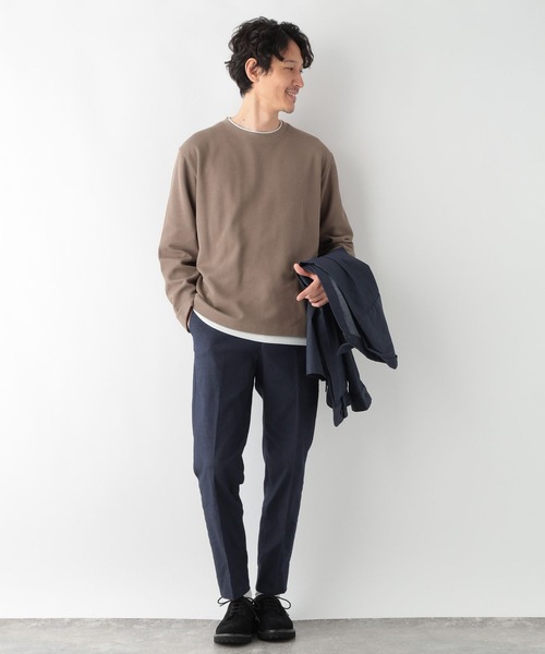 GLOBAL WORK（グローバルワーク）の「裏起毛クルーネックレイヤー/116318（Tシャツ/カットソー・メンズ・ベージュ/グレー/グリーン/パープル/ネイビー・SMALL/X-LARGE/LARGE/MEDIUM）」の11枚目の写真