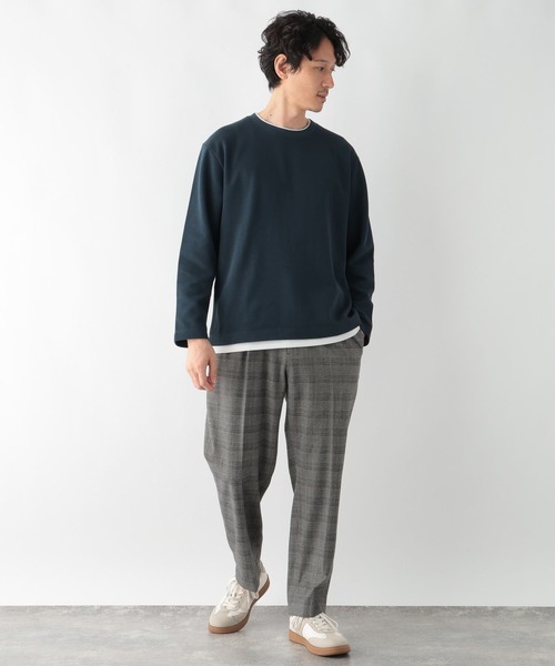 GLOBAL WORK（グローバルワーク）の「裏起毛クルーネックレイヤー/116318（Tシャツ/カットソー・メンズ・ベージュ/グレー/グリーン/パープル/ネイビー・SMALL/X-LARGE/LARGE/MEDIUM）」の15枚目の写真